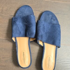 Comfortview Blue Sandals Elegant Slip-On Design